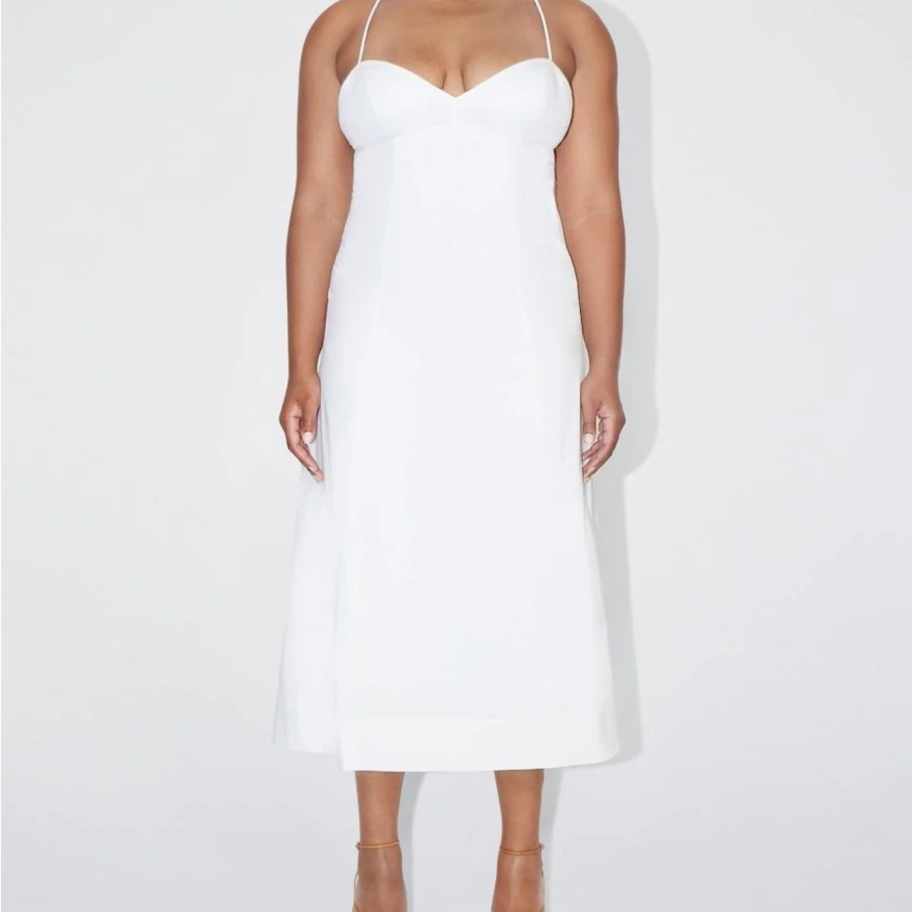 khy Poplin Low Back Midi Dress
